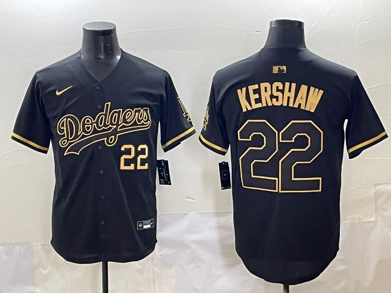 Men's Los Angeles Dodgers Clayton Kershaw #22 Black Jersey